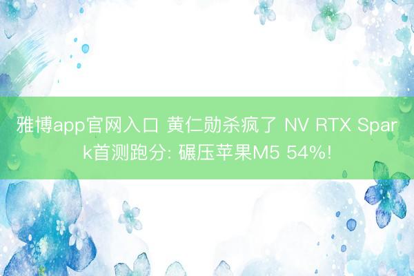 雅博app官网入口 黄仁勋杀疯了 NV RTX Spark首测跑